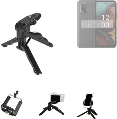 Produktbild von K-S-Trade Stativ Tisch-Ständer Dreibein Handy-Stativ Ständer kompatibel mit Nokia XR21 Mini-Stativ Smartphone Tripod Handy-Stativ aus Plastik