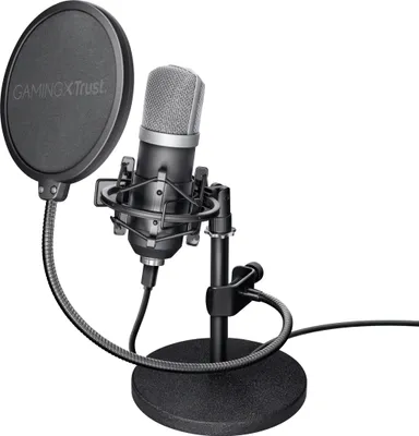 Produktbild von Trust Gaming GXT 252 Emita Studio Mikrofon mit Transportkoffer, Nierencharakteristik, USB Mikrofon für PC, PS4, PS5, Streaming, Podcasting, Musikaufnahmen, ASMR, YouTube, Twitch - Schwarz