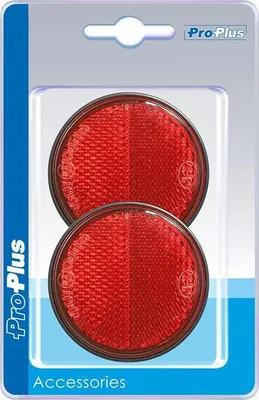 Produktbild von Reflektor rot 58mm selbstklebend mit Grundplatte 2 Stück im Blister