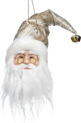 Produktbild von Goodwill Weihnachtshänger Weihnachtsmann-Weihnachtspuppenkopf Creme-Champagner H 35,5 cm