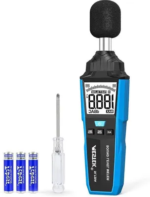 Zdjęcie produktu dla Cyfrowy miernik hałasu 30–130 dB z wyświetlaczem LCD i trybem Aircomodus