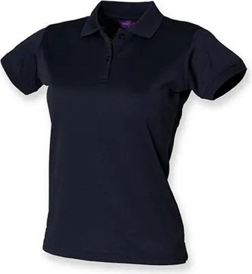 Produktbild von Henbury H476 | Damen Coolplus Wicking Polo Shirt / Mikro-Piqué - Farbe: Navy - Größe: XS