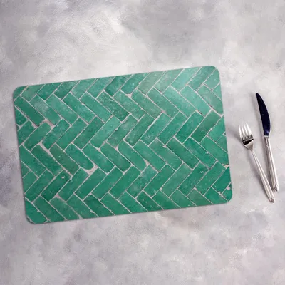 Produktbild von Tischset 6x45x30 cm + 6x10fi cm Platzset Tischmatte Platzmatte Untersetzer - Kacheln Abstrakt