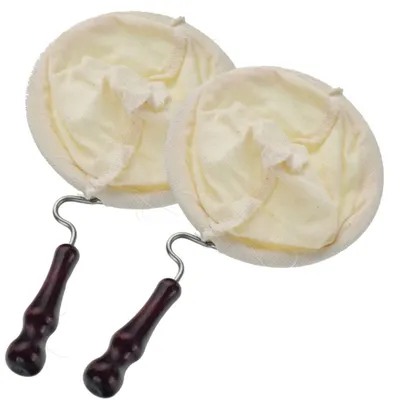 Kaffeefiltertuch 2er-Set, Flanell, wiederverwendbar, mit Holzgriff