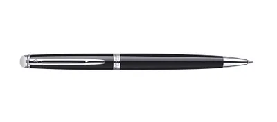 Produktbild von Waterman Hémisphère Kugelschreiber | Hochglänzend Schwarz mit Chromzierteile | Mittlere Spitze | Blaue Tinte | Geschenkbox