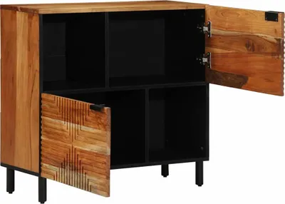 Obrázok produktu pre vidaXL Komoda s policou, hnedá, 80 x 33 x 75 cm, masívne mangové drevo
