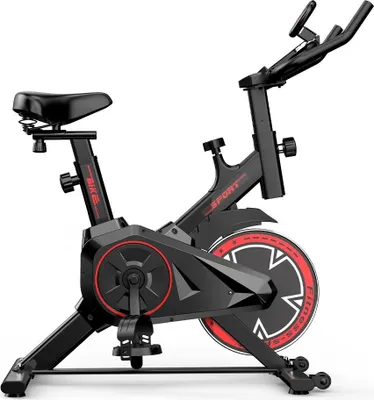 Immagine prodotto di QK101 - Cyclette  Bike - Volano da 10 kg - Resistenza a 100 livelli, regolabile in continuo - Trasmissione a cinghia silenziosa - Fino a 120 kg - Nero