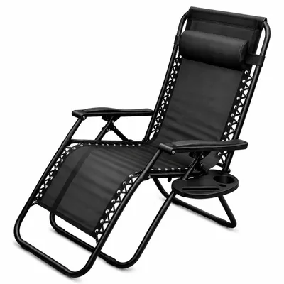 Produktbild von Omna | Liegestuhl Zero Gravity - Faltbar - Grau - Komfortabel - Ideal für Garten und Strand