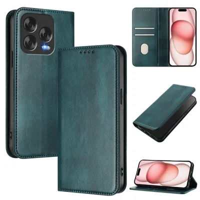 Obrázek produktu pro Pouzdro pro ZTE Blade V70 Design/V70 Vita/nubia V70 Design, vintage kožené pouzdro s RFID ochranou, přihrádkami na karty, stojánkem Zelený