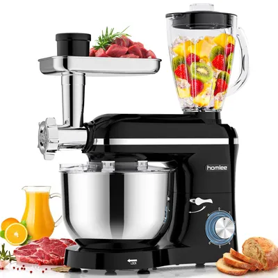 Küchenmaschine 3-in-1, 2000 W, 5,5 l Schüssel, Fleischwolf, Mixer
