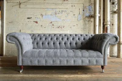 Produktbild von Chesterfield Design Luxus Polster Sofa Couch Sitz Garnitur Leder Textil Neu #192