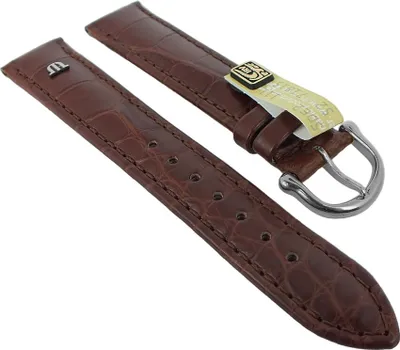 Produktbild von Uhrenarmband XL Maurice Lacroix Louisiana echt Kroko braun 27657, Stegbreite:20mm, Schließe:Silbern