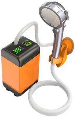 Immagine prodotto di Doccia da campeggio portatile - Set doccia ricaricabile, regolatore di temperatura 12 V 4800 mA