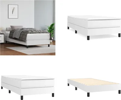 Produktbild von vidaXL Boxspringbett Weiß 90x200 cm Kunstleder - Boxspringbett - Boxspringbetten - Bett - Schlafzimmermöbel