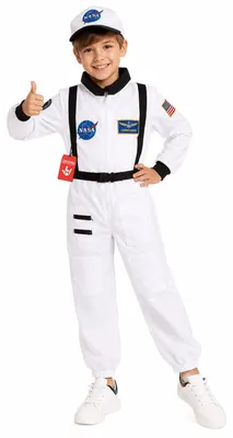 Zdjęcie produktu dla Kostium astronauty dla dzieci - Kostium kosmonauty - Rozmiar M (7-9 lat) - Biały