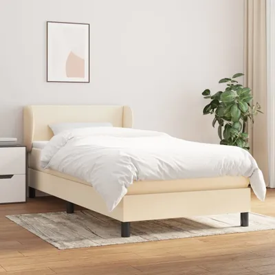 Immagine prodotto di The Living Store Letto a molle con materasso crema 100x200 cm in tessuto