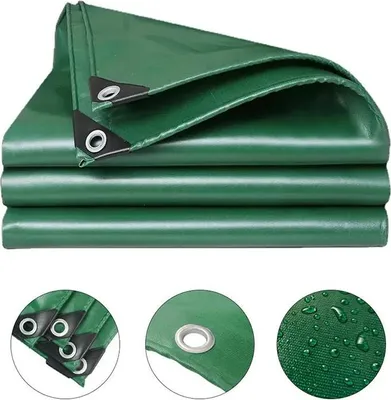 Produktbild von PVC Abdeckplane - Schutzplane - 0,3 mm - 400 g/m² - Wasserdicht - PVC-beschichtet - 2 x 4 m - Grün