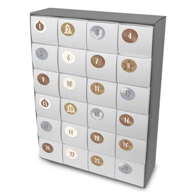 Produktbild von itenga SET Adventskalender zum Füllen Quader XL + Sticker Z15