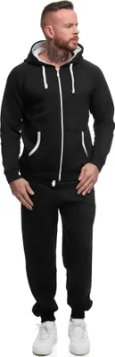 Produktbild von Herren Freizeitanzug Jogginganzug Sweatwear 704 Schwarz-Weiss L