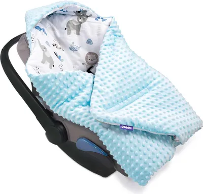 Produktbild von Blue Safari & Blue Minky Decke für Kindersitz