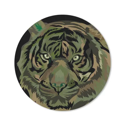 Produktbild von MuchoWow® Mauspad Mousepad Tiger - Kopf - Grün 30x30 cm - Mousepads - Maus Mat - Pad - Mausunterlage - Tischunterlage - Schreibtischmatten