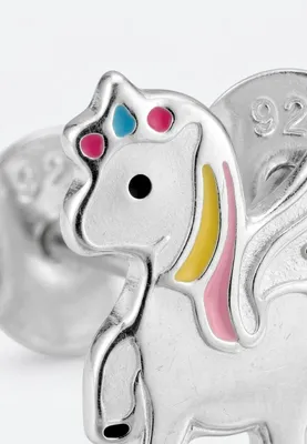 Produktbild von Kinder-Ohrstecker Einhorn aus Sterling Silber mit Epoxidharz