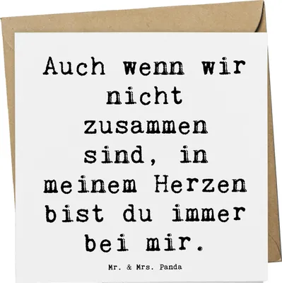 Produktbild von Mr. & Mrs. Panda Grußkarte Spruch Trennung von den Eltern - Weiß - Geschenk, Klappkarte, doppelkarte, Trost, Neuanfang, Zuversicht, Herz, faltkarte, anlasskarte, Hoffnung