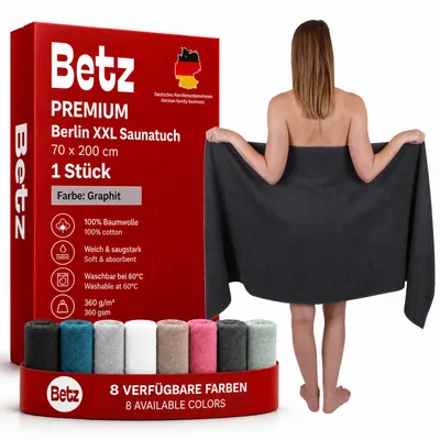 Produktbild von Betz XXL Saunatuch 70 x 200 cm BERLIN Badetuch 100% Baumwolle Farbe – graphit