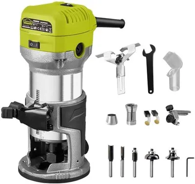 Productafbeelding van DEWINNER Oberfreesmachine 710W, 3 spanen, professionele houtfrees met accessoires