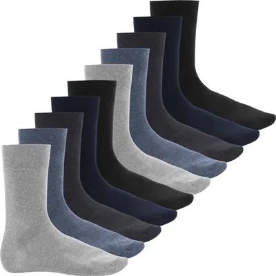 Produktbild von Footstar Baumwollsocken für Männer (10 Paare) - Flache Spitze, handgefertigt - Everyday! - Jeans