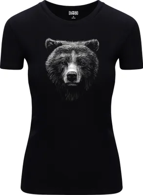 Produktbild von Diarbo Damen T-Shirt mit Aufdruck Wildtierporträts Bärenkopf Schwarz Gr.XL