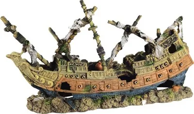 Produktbild von Aquariumdekoration aquatlantis versunkenes Schiff groß 83x27,5x43 cm