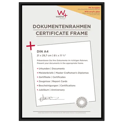 Zdjęcie produktu dla Walther New Lifestyle plastikowa ramka na zdjęcia czarna 21x30 cm szkło akrylowe