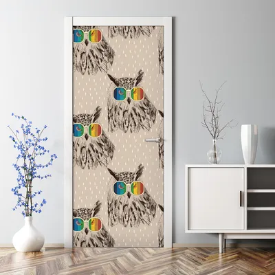Produktbild von Dekorative Tür Wandaufkleber Wandtattoo selbstklebend Dekor Cartoon-Tiere Indischen Stil 70 x 200 cm