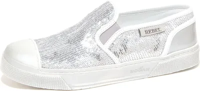 Produktbild von 6520P sneaker  HOGAN REBEL SLIP ON argento/bianco scarpa bimba shoe kid