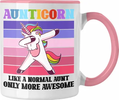 Produktbild von Trendation - Tante Geschenk Tasse Lustiger Spruch Aunticorn Geschenkidee für Beste Tante (Rosa)