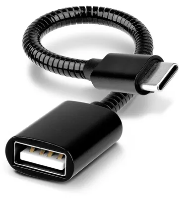 Immagine prodotto di subtel Cavo OTG 15cm per smartphone compatibile con adattatore per telefono smartphone USB C Type C 2.0 nero alluminio