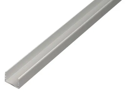 Produktbild von U-Profil, selbstklemmend, Aluminium, silberfarbig eloxiert, 2000 mm