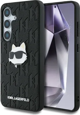 Zdjęcie produktu dla Etui KARL LAGERFELD pasuje do SAMSUNG S25 KLHCS25SPGKLCHPK (PU Monogram Choupette Head Pin) czarny