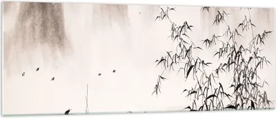 Produktbild von Bilder auf glas - Bambus schwarz China - 140x50cm - Glasbilder - Wandbilder - Kunstdruck - zum Aufhängen bereit - Wanddekoration aus Glas - Glas Bilder - Wandbild auf Glas - Einteilig - GAB140x50-3116
