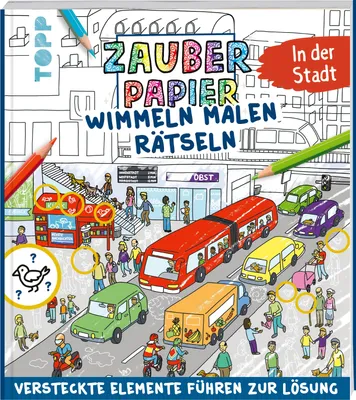 Produktbild von Zauberpapier Wimmeln Malen Rätseln - In der Stadt