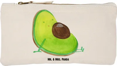 Produktbild von Mr. & Mrs. Panda Mäppchen Avocado Schwangerschaft Größe S Klein - Weiß - Geschenk, Pouch, Schlampermäppchen, kosmetiktäschchen, Kosmetiktasche, Wunder, Beauty Bag, Gesund