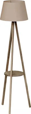 Produktbild von Stehlampe mit Regal Holz Beigeton modern elegante Wohnraumbeleuchtung