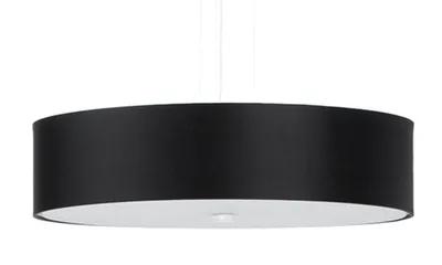 Image de Lustre SKALA 50 blanc 5xE27 15W tissu/verre/acier 102x50x50cm Sollux Lighting