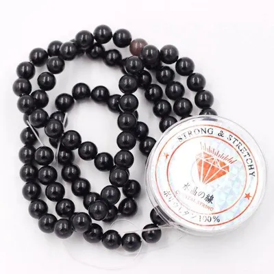 Obrázok produktu pre Čierne obsidiánové korálky 8 mm na výrobu šperkov