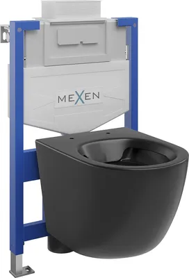 Image de Mexen Kit WC sur pied Felix XS-U avec cuvette Lena, noir mat - 6853322XX85