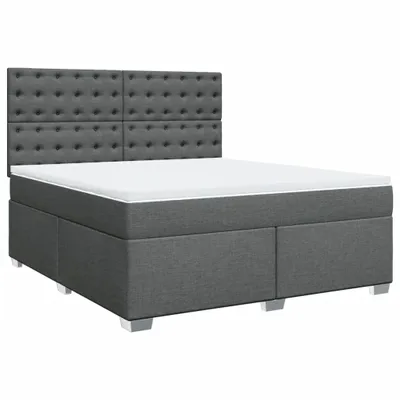 Produktbild von vidaXL Boxspringbett mit Matratze Dunkelgrau 180x200 cm Stoff
