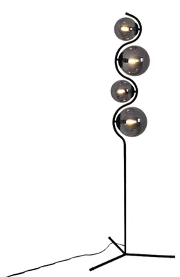 Produktbild von Stehlampe, schwarz, Glas rauch, 4 flammig, H 160 cm