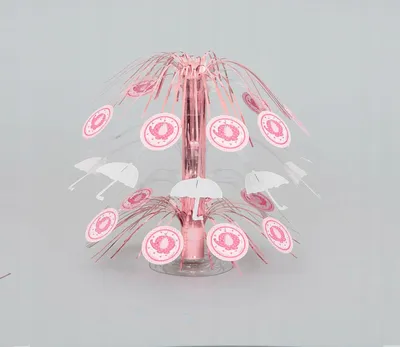 Productafbeelding van Tafeldecoratie voor een babyfeestje met een roze olifantmotief, 21,5 cm