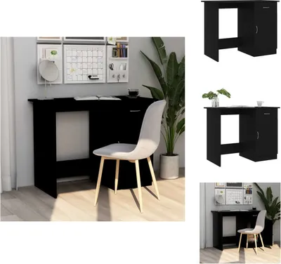 Image de vidaXL Bureau noir 100x50x76 cm Bois composite - Bureaux